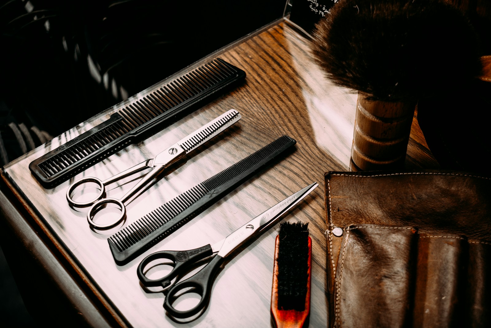 Classic barber tools and grooming details